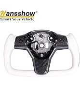 HANSSHOW Yoke Steering Wheel for Tesla Model 3 and Model Y of all Years, Customization, Ellipse, ...