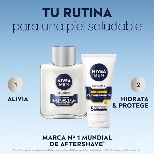 Miniatura 7 de Nivea Men Sensitive Bálsamo After Shave 1 X 100 Ml , Para El Cuidado De La Piel Sensible, Bálsamo Anti Irritaciones Con 0 Alcohol Para Calmar La Piel Al Instante