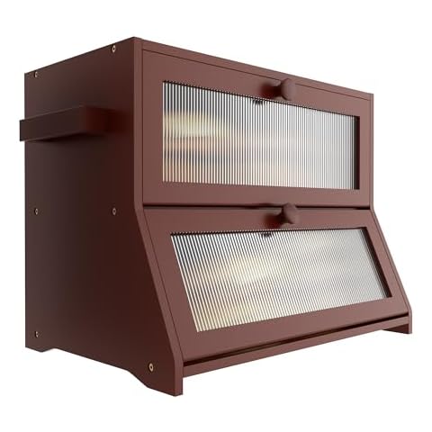 RYLTKISS Brown Bread Box for Kitchen Countertop with Knife Holder, Large Bread Storage Container for Homemade Bread, Wood Breadbox Organizer for Kitchen Counter Corner, Cabinet, Pantry, Cupboard Cover