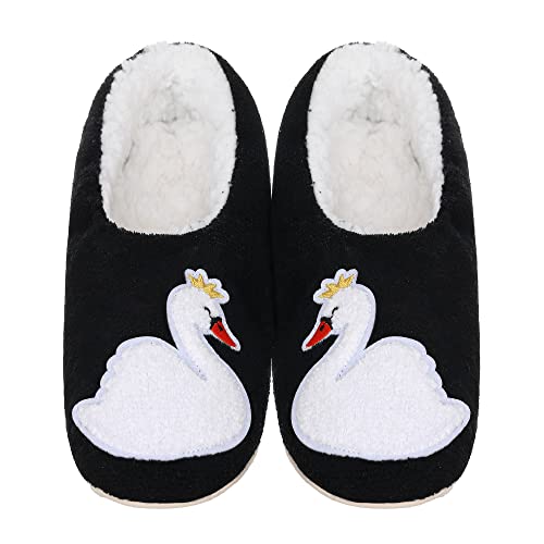 Image of ZYZX Cute Slipper Socks with Grips,Cozy Soft Sole House Slippers for Women | Animal Pattern Warm Safe Non Slip Fleece-lined Fluffy Fuzzy Socks Indoor for Adult,Easy to Wash,Gifts