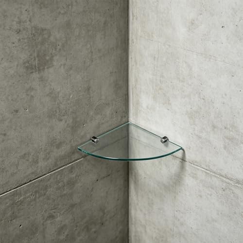 Estantería de baño esquina PRETYZOOM con vidrio templado pack de 2 7
