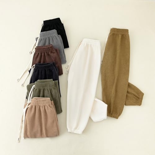 Baby Kids Fleece Sweatpants Boys Girls High Waist Stripe Harem Warm Stretch Active Fall Cotton Casual Pants3