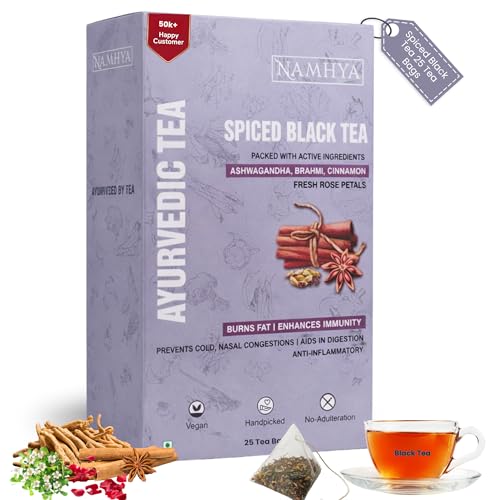 Image of Namhya Spiced Black Tea | Stress Relief, Stamina & Focus | 25 Tea Bags