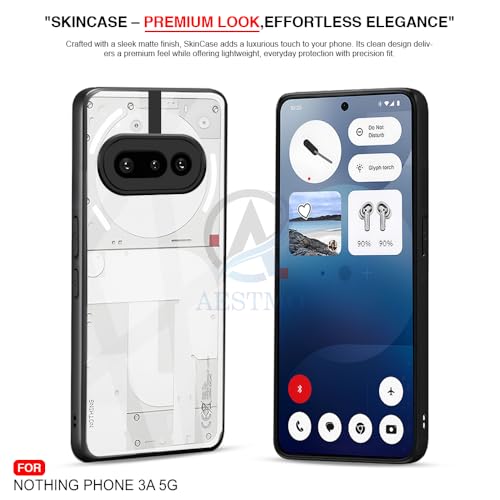 Image of AESTMO Nothing Phone 3A 5G Back Cover | 360 Protection | Crystal Clear Hard Back Transparent | Bumper Case for Nothing Phone 3A 5G (PC+TPU, Black Bumper)