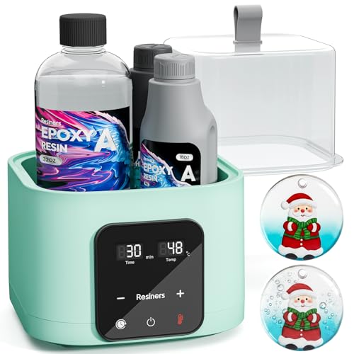Resiners Auto Resin Preheater, Thins Viscosity & Reduce Bubbles, Intelligent Accurate Temperature & Time Control, Large Capacity Multifunctional Warmer for 8/16/32/64oz Epoxy UV Resin, Silicone Rubber