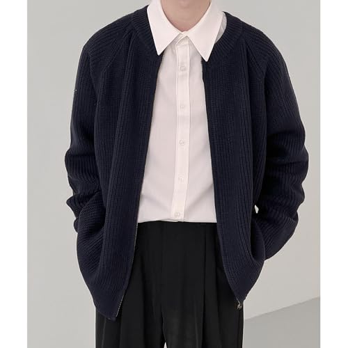 Men's Zip Up Cardigan Sweaters Casual Knit Cardigan Sweater for Men Regular Loose Fit Full Zip Sweater2