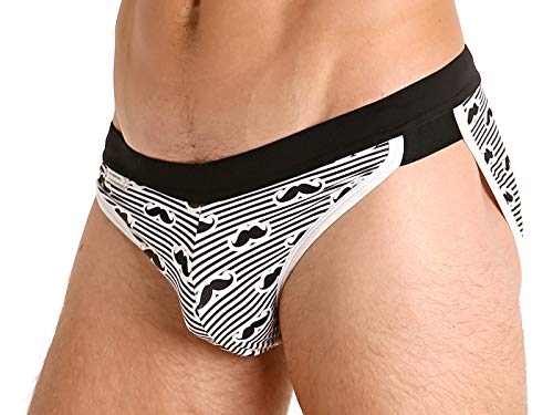 Jack Adams Stash Man Swim Brief Mustache Print