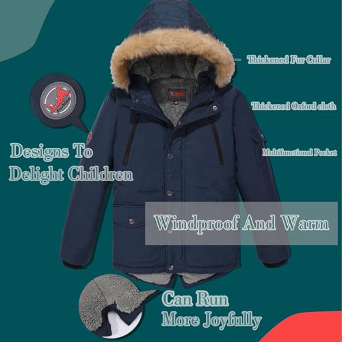 MGWDT Boy's Winter Coats Kids Puffer Jackets Thicken Warm Parka for Cold Weather | Sizes 5-14Y |4