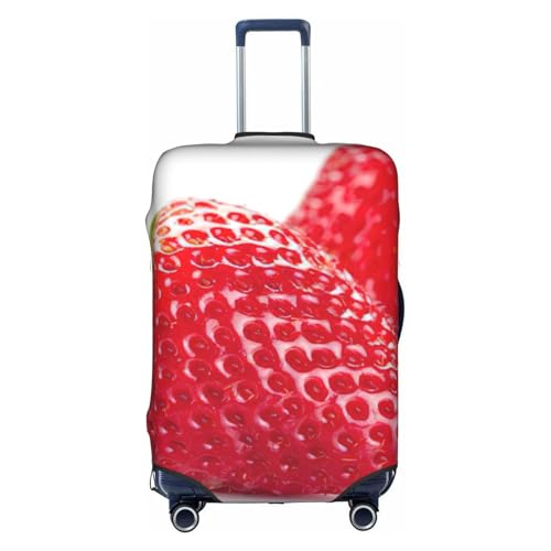Housse de bagage fraise blanc L pour protéger une valise des rayures
