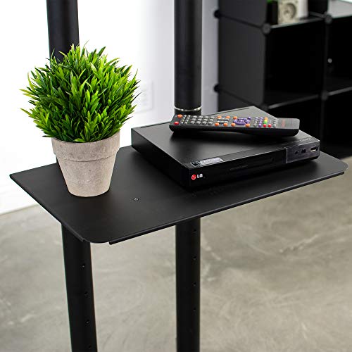 VIVO Mobile TV Cart for 32-65 inch LCD LED Plasma Flat Panel Screen TVs up to 110 lbs, Pro Height Adjustable Rolling Black Stand with Laptop Shelf