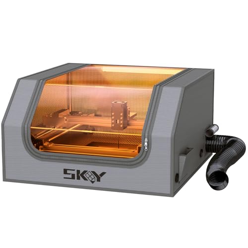 2025 Upgrade Laser Engraver Integrated Enclosure with LED Light Fireproof and Dustproof Protective Cover 28.3 * 28.3 * 15.7 Exhaust Fan 4000RPM and Pipe Against Smoke Odor and Noise Eye Protection
