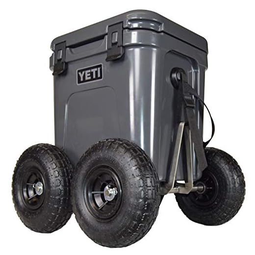 Sherpa Hunting Cooler Wheel Kit with 10" Pneumatic Rubber Tires for YETI 24 Roadie Coolers