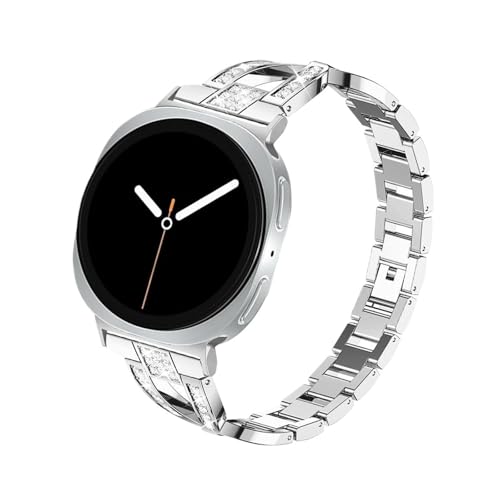 [PLYYQZM] �����p���^���o���h,�ɍ��� Sam su ng Galaxy Watch 8 44mm 40mm �X�e�����X�X�`�[�����X�g�o���h,�ɍ��� Sam su ng 8Classic 46mm �����p�u���X���b�g�ɓK�p(Silver,For G