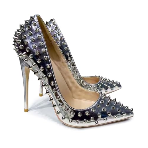 MINITOO Damen Sexy Pumps mit Absatz Nieten Elegant Pumps Schuhe...