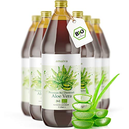 Aloe Vera Saft 100% BIO [NEU] - Einführungsangebot - 6 Liter - Direktsaft, gefiltert - Premium Qualität mit 1.200mg Aloverose, kontrolliert und abgefüllt in Deutschland Cover