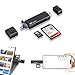 Produktbild JJC Metall USB 3.0 SD Kartenleser für iPhone 16 15 Pro Max Plus/i-Pad Pro Air/MacBook, 3-in-1 USB-C 3.0 USB 3.0 Micro USB 2.0 Externer Speicherkartenleser für SD SDHC SDXC Micro SD TF UHS-I (Schwarz)