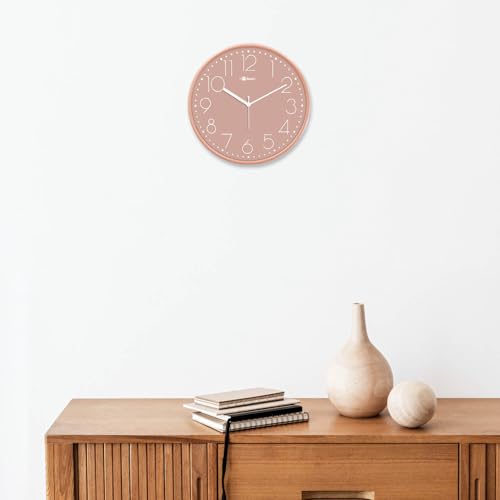 Image of Bosco Modern Non Ticking Silent, Rose Gold dial and Frame 30 CM, Round Wall Clock for Home, Living Room, Bedroom, Office and Kitchen