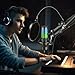 Aokeo Professional Microphone Pop Filter Mask Shield For Blue Yeti and Any Other Microphone, Mic Dual Layered Wind Pop Screen With A Flexible 360° Gooseneck Clip Stabilizing Arm