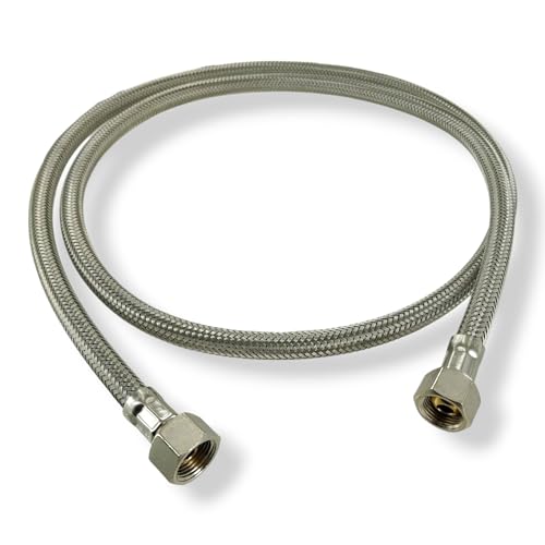 DL-pro Stainless Steel Shower Hose, 1.5m, 3/8 x 3/8 inch Female Thread, with Taper Seal, According to KTW-A W270, for Tap Fitting - Image 3