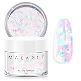 Makartt Glitter Acrylic Powder, 2oz Large Capacity Professional Pink Hexagon Colored Acrylic Nail Powder for Extension 3D Carving Sculpture French Manicure, Beginner Friendly, No Lamp Needed