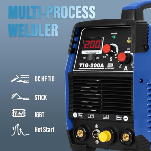 S7 TIG & ARC Welder, Gas TIG with Argon Stick Welding, Dual Function DC Inverter Welder for Home, DIY & Light Professional Use, Stable Arc, Clean Welds