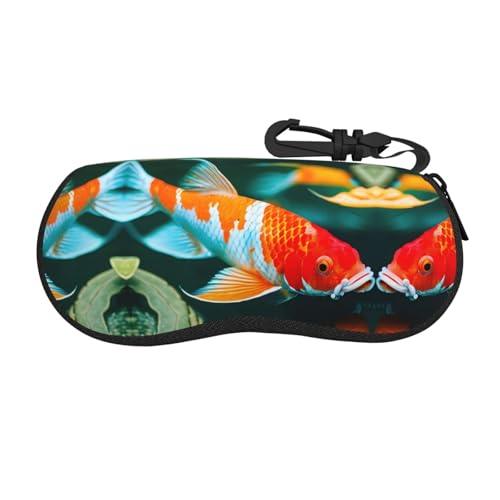 XLLingL Capa macia de neoprene ultraleve com estampa de peixe Koi Peixe Pretty Koi, estojo para óculos de viagem com zíper