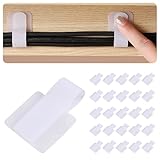 ケーブルクリップ 【業界初・超強力・のり残らず】 コードクリップ ケーブルホルダー ケーブルバンド 配線止め コード まとめる 配線 整理 ケーブル 収納 ケーブルタイ デスク下 壁 固定 粘着 賃貸OK 30個セット (ホワイト)