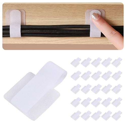 ケーブルクリップ 【業界初・超強力・のり残らず】 コードクリップ ケーブルホルダー ケーブルバンド 配線止め コード まとめる 配線 整理 ケーブル 収納 ケーブルタイ デスク下 壁 固定 粘着 賃貸OK 30個セット (ホワイト)