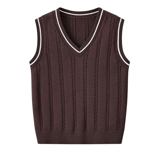 Gilet sans manches enfant pullover chaud col V pour garçon et fille 5 ans
