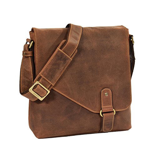 Sac en cuir véritable Bremen aspect bronzé vintage chic pour homme de caractère
