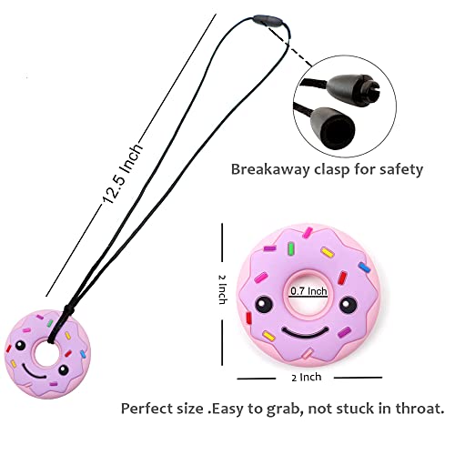 Sensory Chew Necklaces For Kids Adults, Chew Toys For Kids With Autism Anxiety Adhd Spd Or Special Needs, Silicone Donut Chewy Chewing Necklace Sensory Help To Relieve Stress #TOP3