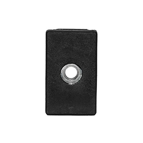 Image of Flyshop Black M10 Threaded Plastic Plugs Rectangle Tube End Caps Tubing Plugs Inserts Furniture Glider 30 mm x 50 mm 4 Pcs
