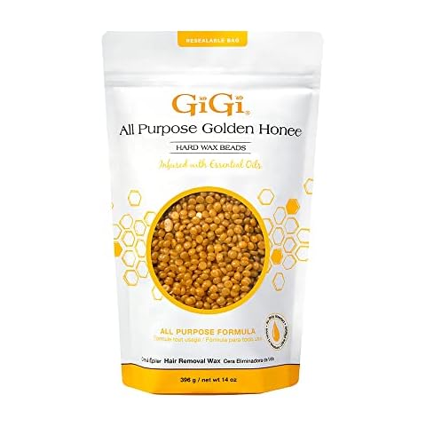 GiGi Hard Wax Beads, Golden Honee All Purpose Hair Removal Wax, no strip needed, 14 oz Cover