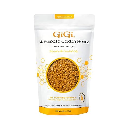 GiGi Hard Wax Beads, Golden Honee All Purpose Hair Removal Wax, no strip needed, 14 oz