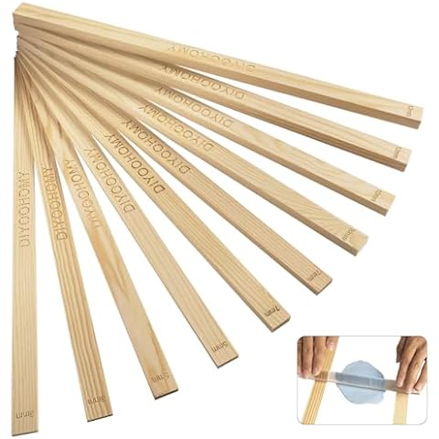 DIYOOHOMY 17in Rolling Pin Guides for Dough Thickness Polymer Clay Tools, Wooden Slab Roller for Clay, Clay Rolling Pin Depth Guide Pottery Ceramics Supplies Cover