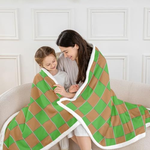 Image of Erosebridal Gaming Checkered Fuzzy Plush Throw Gamer Plaid Fleece Blanket Checkerboard Games Sherpa Blanket for Kids Boys Girls,Geometric Grids Decor for Bed Couch Twin 60 inchx80 inch