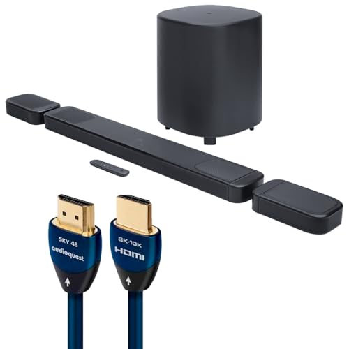 JBL BAR 1000 MK2 7.1.4 Channel Soundbar System and AudioQuest Sky 3m HDMI Cable by JBL - Used condition - US$667.08