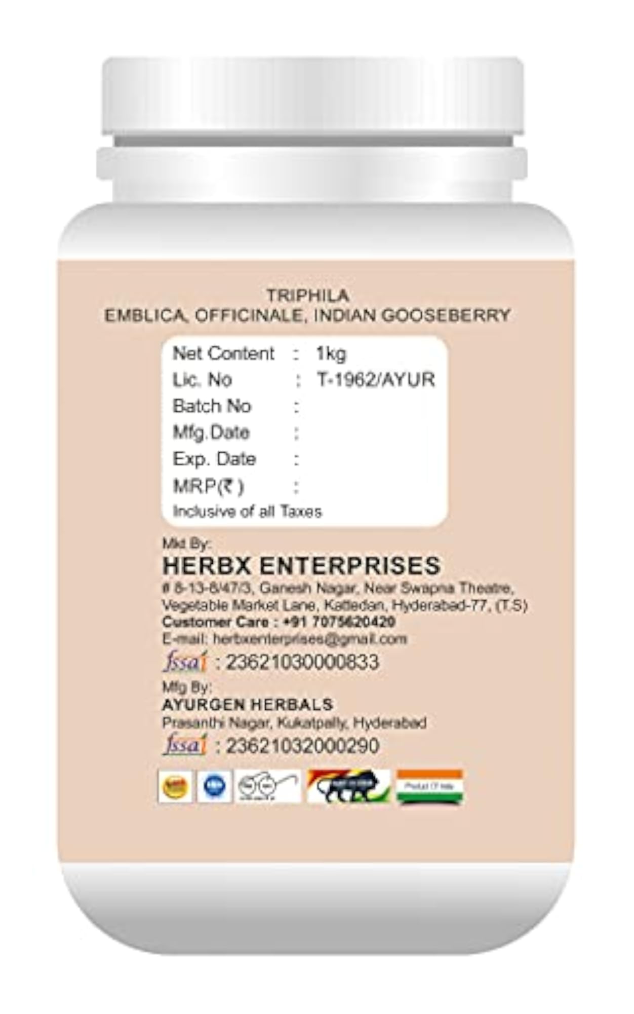 100% Triphala Powder for Digestion, 1KG