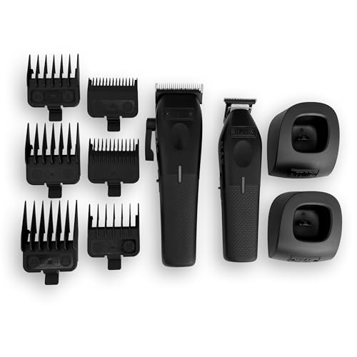 Image of TPOB Play Barber Hair Clipper and Trimmer for Men 7500 RPM with Rubber Grips (Blackout 2 Set)
