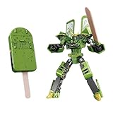 Ice Cream Transforming Toy - 2 in 1 Popsicle to Robot Action Figur, 4 Mythical Beast Styles with Movable Joints & Sword for Play and Collection (Green)
