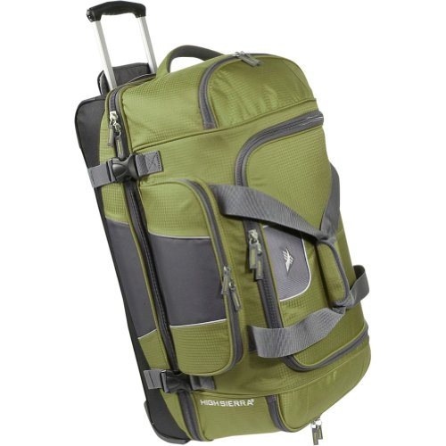 High Sierra El Series Drop-Bottom Wheeled Duffel Bag, Amazon/Tungsten, 28-Inch
