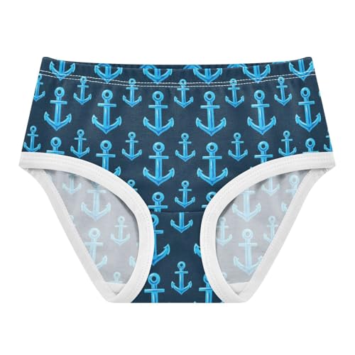 Joisal Pattern Girls Underwear Toddler 2t Cotton Panties for Girl Nautical Anchors Dark Blue Kids Briefs Undies