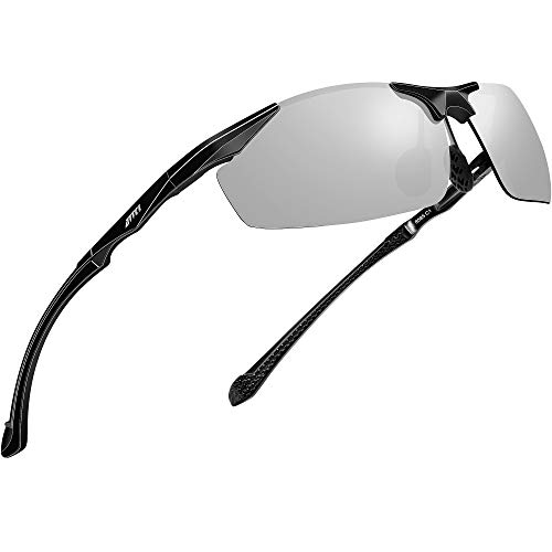 ATTCL Gafas de sol polarizadas para hombre, Gafas de sol rectangulares, 100% anti UV400 CAT 3 CE...