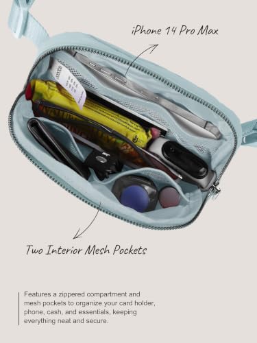 Image of ODODOS Unisex Mini Belt Bag with Adjustable Strap Small Fanny Pack for Workout Running Traveling Hiking, Stone Blue
