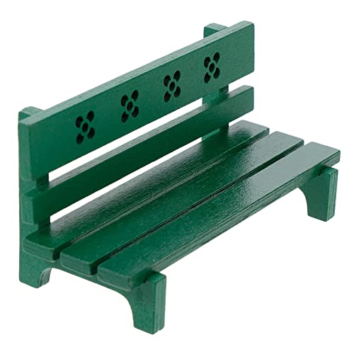 Besportble 9CWQZ0003D6FF10H52VIEG6 Dollhouse Miniature Park Bench: Fairy Garden Chairs Patio Wooden Bench Mini Village Dollhouse Accessories cover