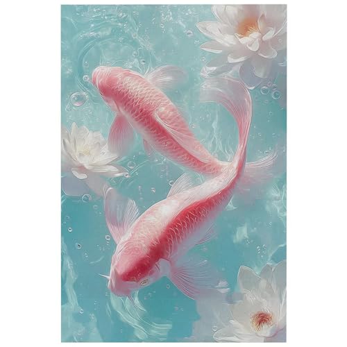 HJOSWVNS Laminas Decorativas Rosa Pescado Azul Laminas Cuadros Decoracion Salon Modernos Baño Cocina Dormitorios Posters Para Pared Wall Art Sin Marco Laminas Decorativas Pared 20x30cm/1 Pcs