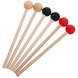 GALPADA 3 Pairs Wooden Mallets for Xylophone and Small Wooden Drums, Lightweight Percussion Sticks with Comfortable Grip, Solid Wood Material, for Beginners and Students