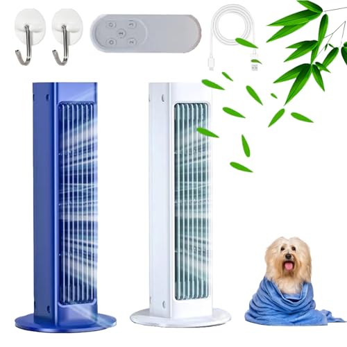 Breezamax - Condizionatore d'aria per battere il caldo e l'umidità torridenti - Immediatamente 2025, 3 velocità, ricarica USB senza lama Breezamax portatile con telecomando da appendere e in piedi