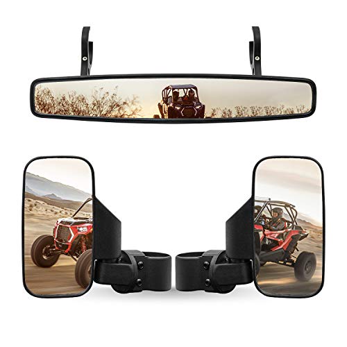 UTV Side Rear View Mirror And Center Mirror With 1.75" to 2" Roll...