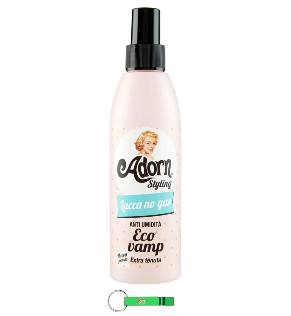 Adorn Styling Lacca – Spray para el pelo sin gas antihumedad Eco Vamp para un peinado natural perfecto, 200 ml + llavero Beni Culinari gratuito